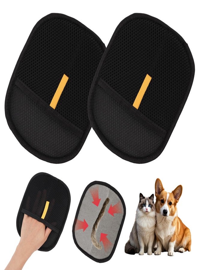 LOGJAM 2 PCS Pets Static Hair Removal Gloves for Cats & Dogs, Reusable Double Sided Pet Grooming Glove Tool for Couch Furniture Carpet - Image 1